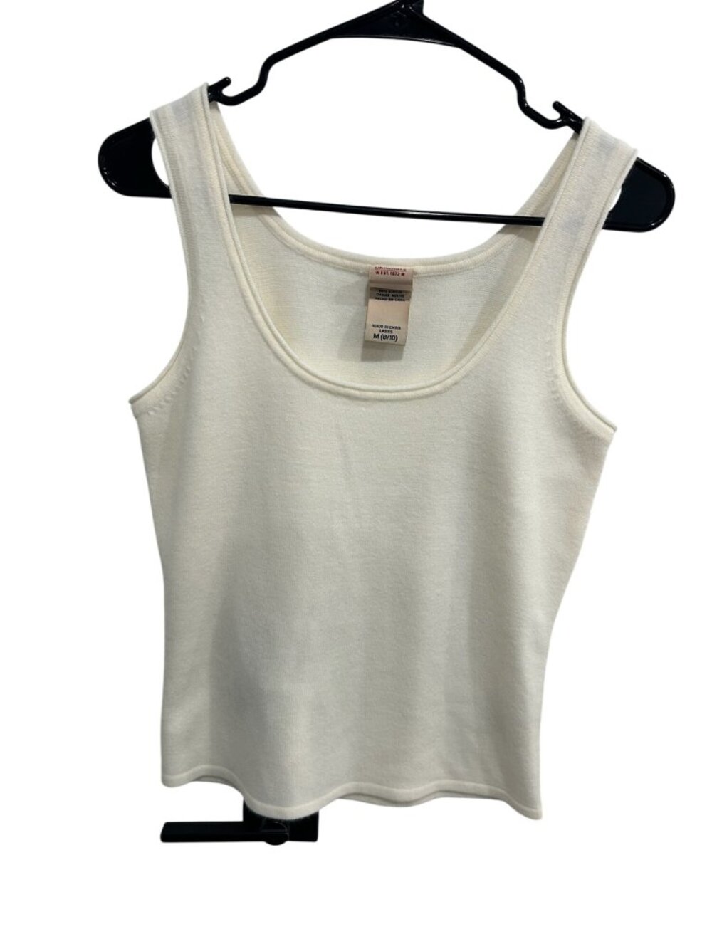 Faded Glory Ivory Scoop Neck Tank Top Size Medium Coquette Coastal Grandma